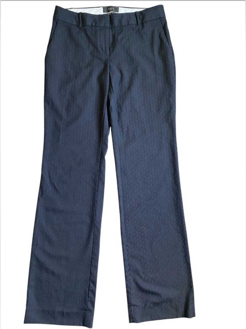 J.Crew Super 120's 100% Wool Pinstripe Trouser Pants Size 6T Navy Blue